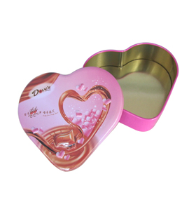 巧克力心形鐵盒包裝,食品鐵盒定制