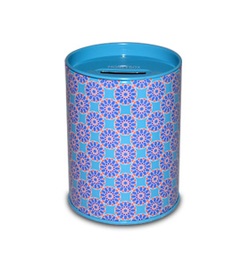 可愛(ài)清新圓形零錢儲(chǔ)錢罐 馬口鐵儲(chǔ)蓄罐